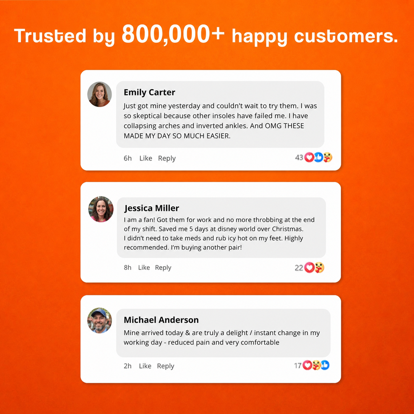Steppease Massage Insoles customer testimonials