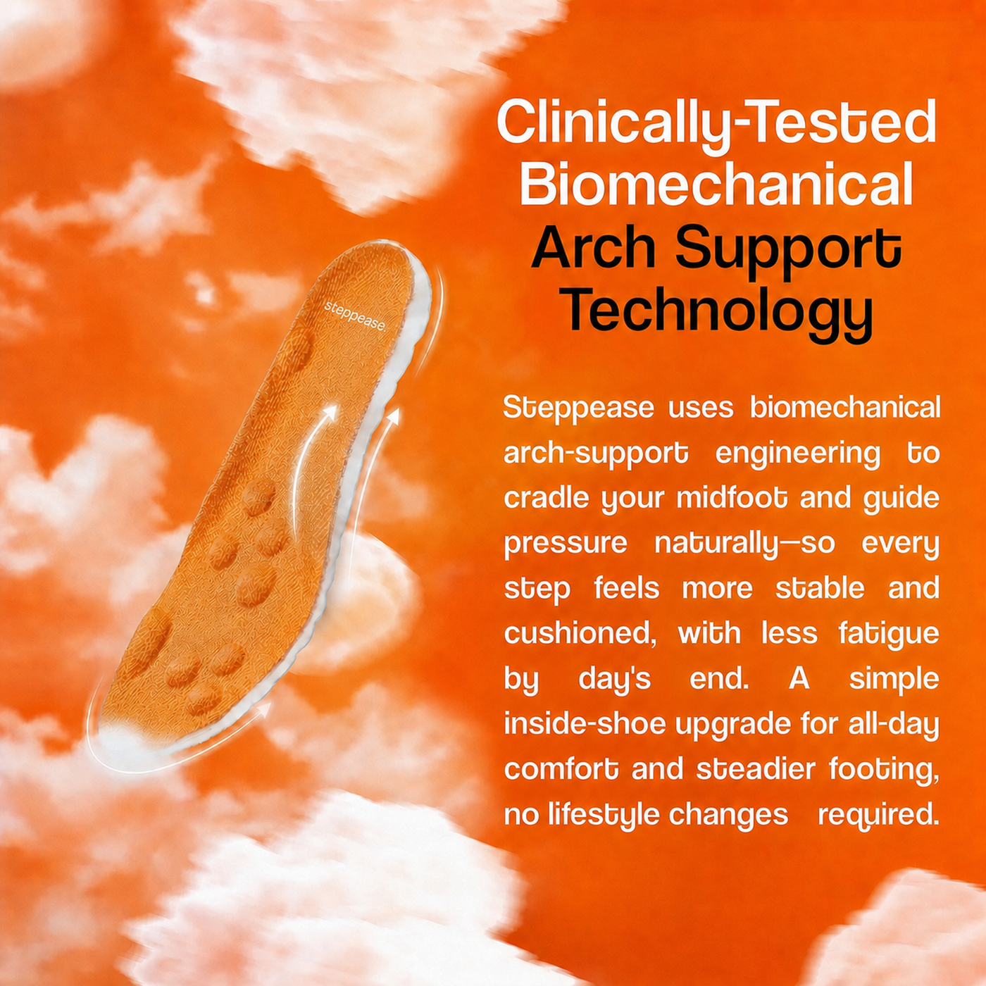 Steppease Massage Insoles clinically tested arch support